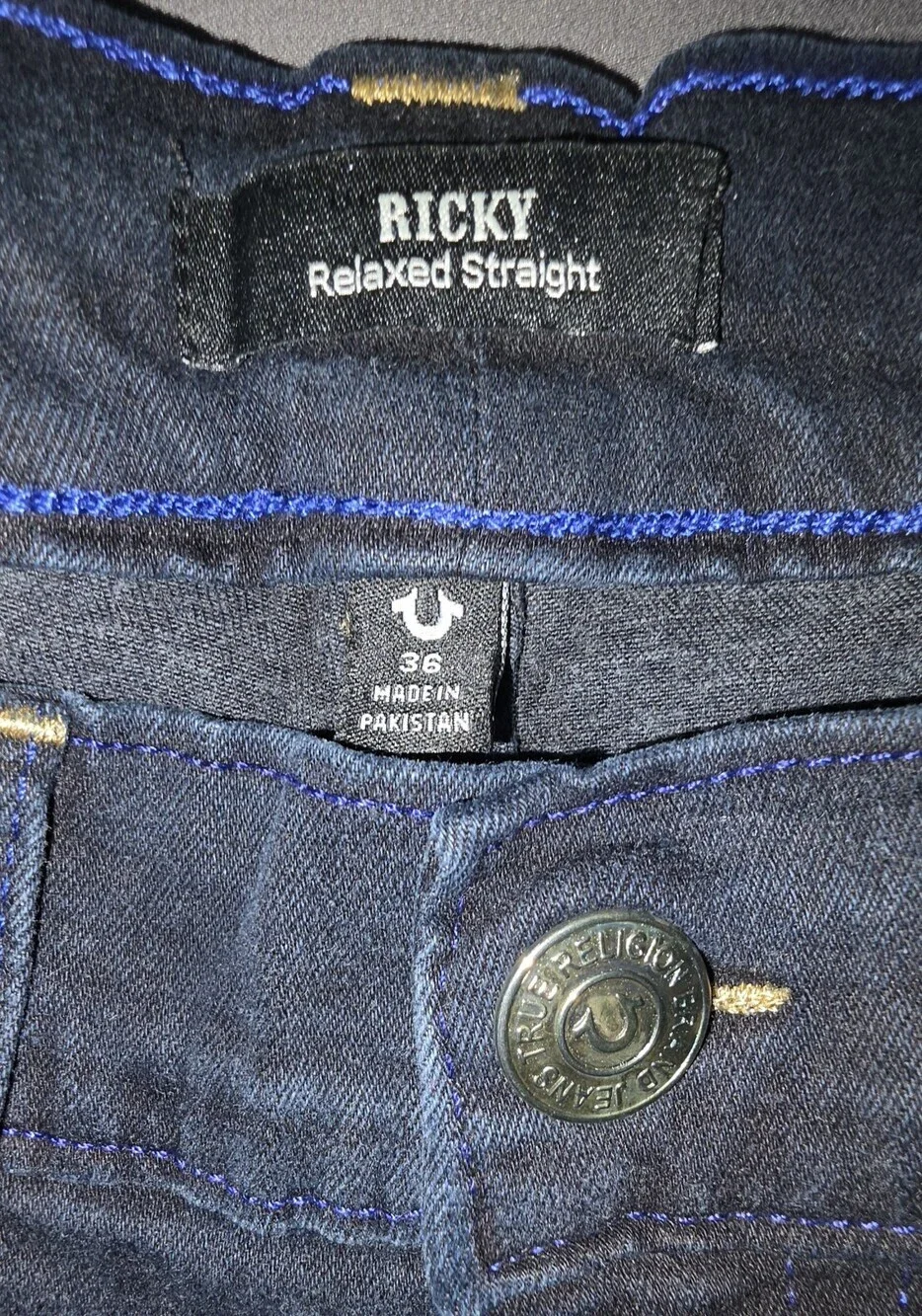 True Religion Men's Dark Moonshadow Ricky Relaxed Shorts Size 36 Sku 161 NWT